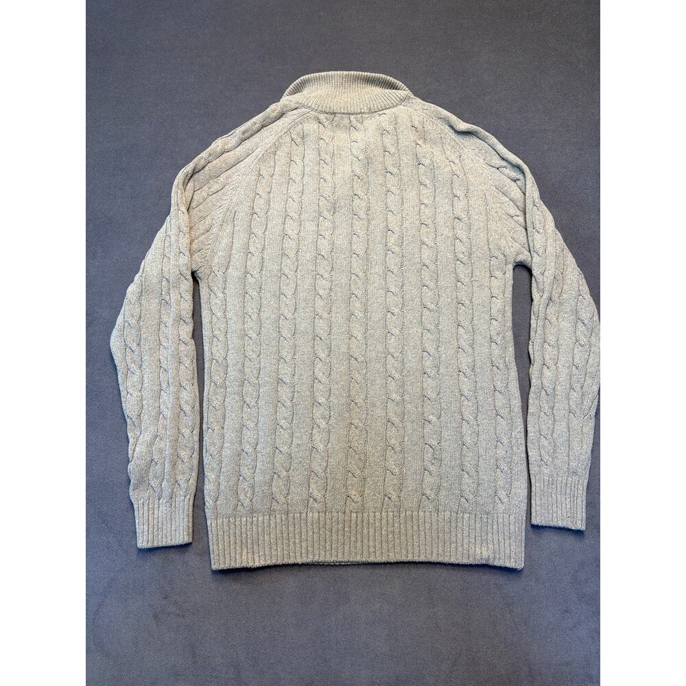 Kian D Los Angeles Cable Knit 3/4 Zip Sweater Gray Large - Picture 7 of 7